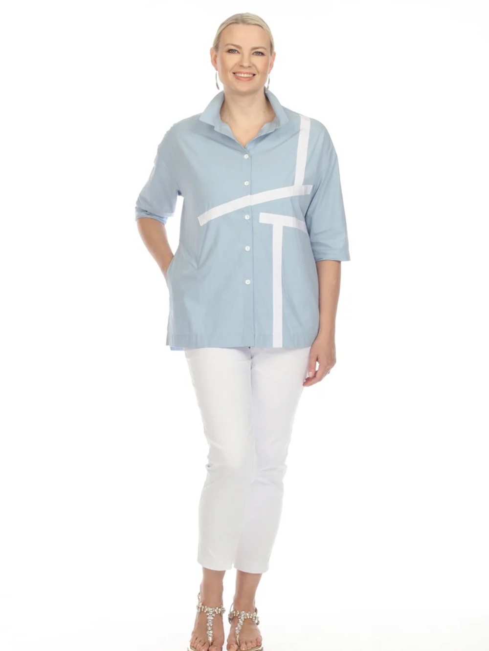 Terra Top T4499-Sky Blue Womens Size S - NWT